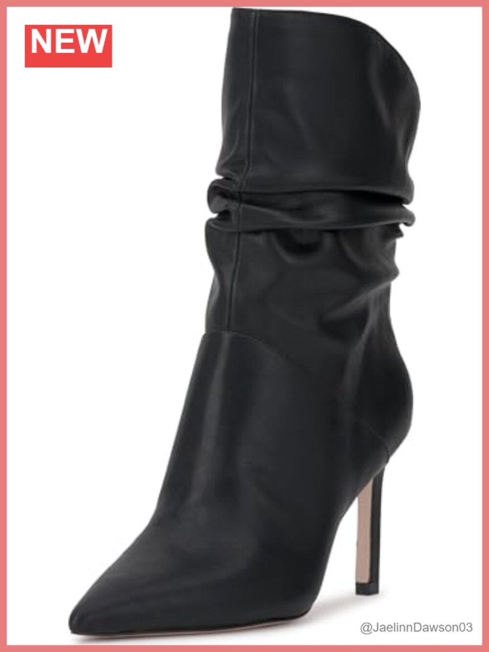 Faux Leather Suede Pointed Toe Stiletto Heel Mid-Calf Booties Pull-On